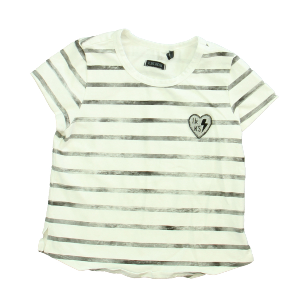 IKKS Girls White | Black Stripe T-Shirt size: 3T